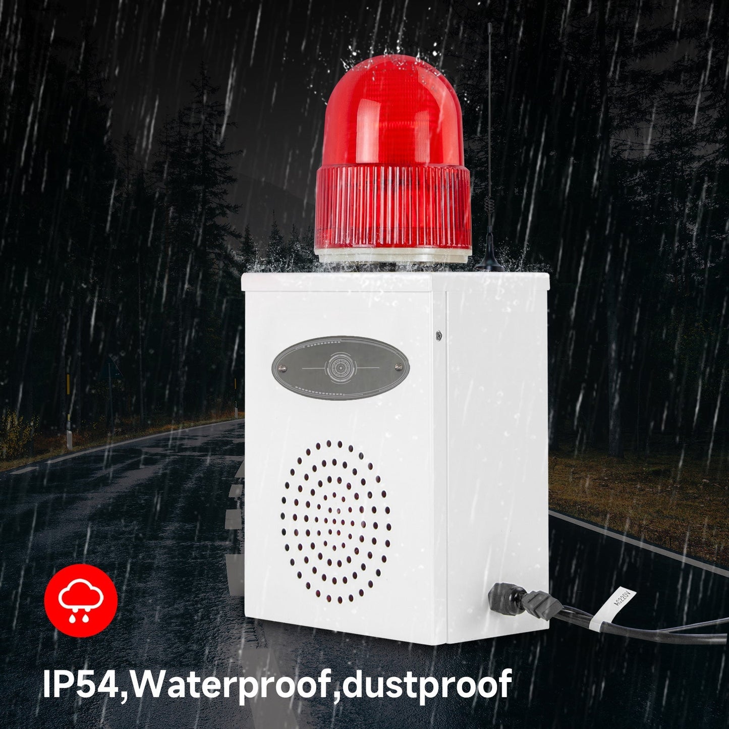 YASONG 500m Wireless Remote Control Siren Alarm Industrial 120dB Horn Strobe Sirens with Adjustable Volume and Tone Security Alarm Systerm for Factories and Ports SLA-B02Y