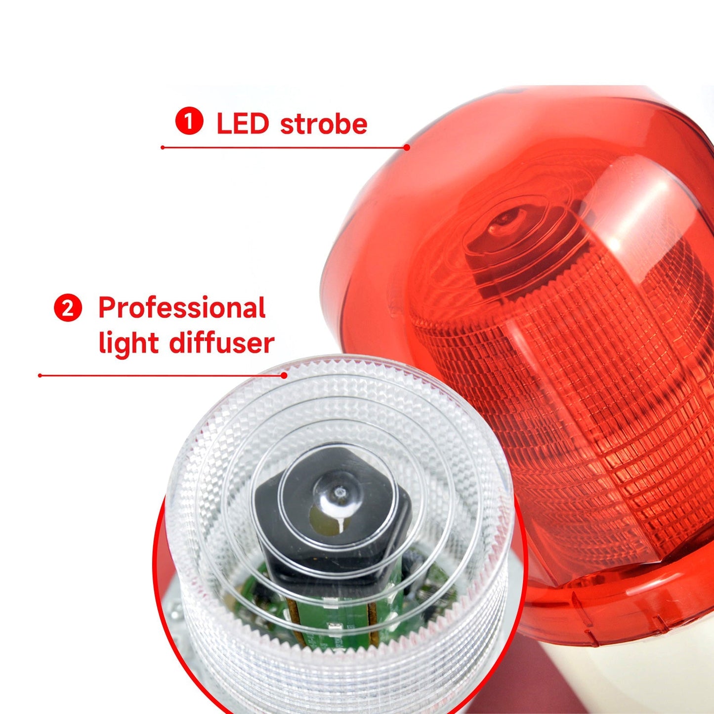 YASONG Security Outdoor ALarm Siren Loud 130dB IP65 Waterproof Adjustable Sound Alarm System with Timer Emergency Siren Strobe Light SLA-05B1