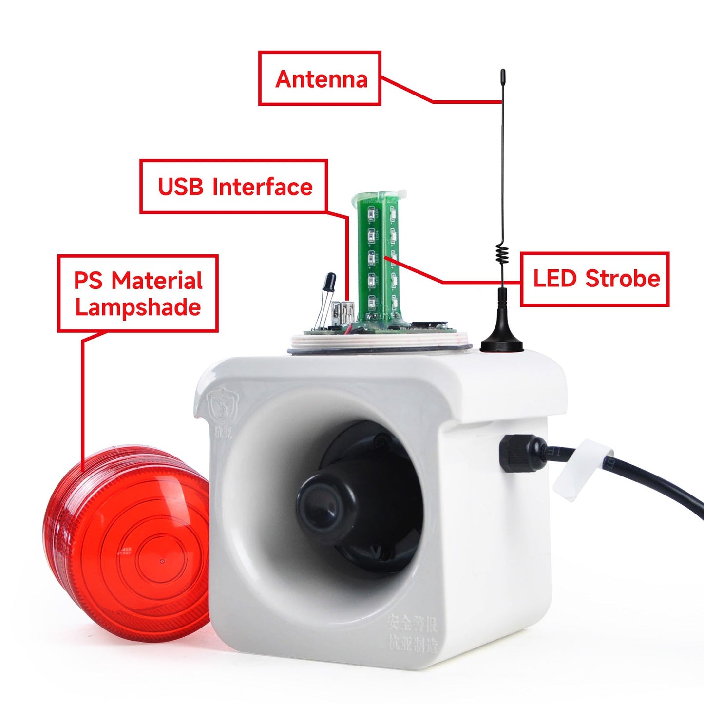 YASONG 2000m/1.24mile Wireless Remote Control Siren Alarm LED Strobe Warning Light 120dB Horn Power 15W One Remote Controls Multiple Sirens for Loss Prevetion, Warehouse, Factories SLA-800Y
