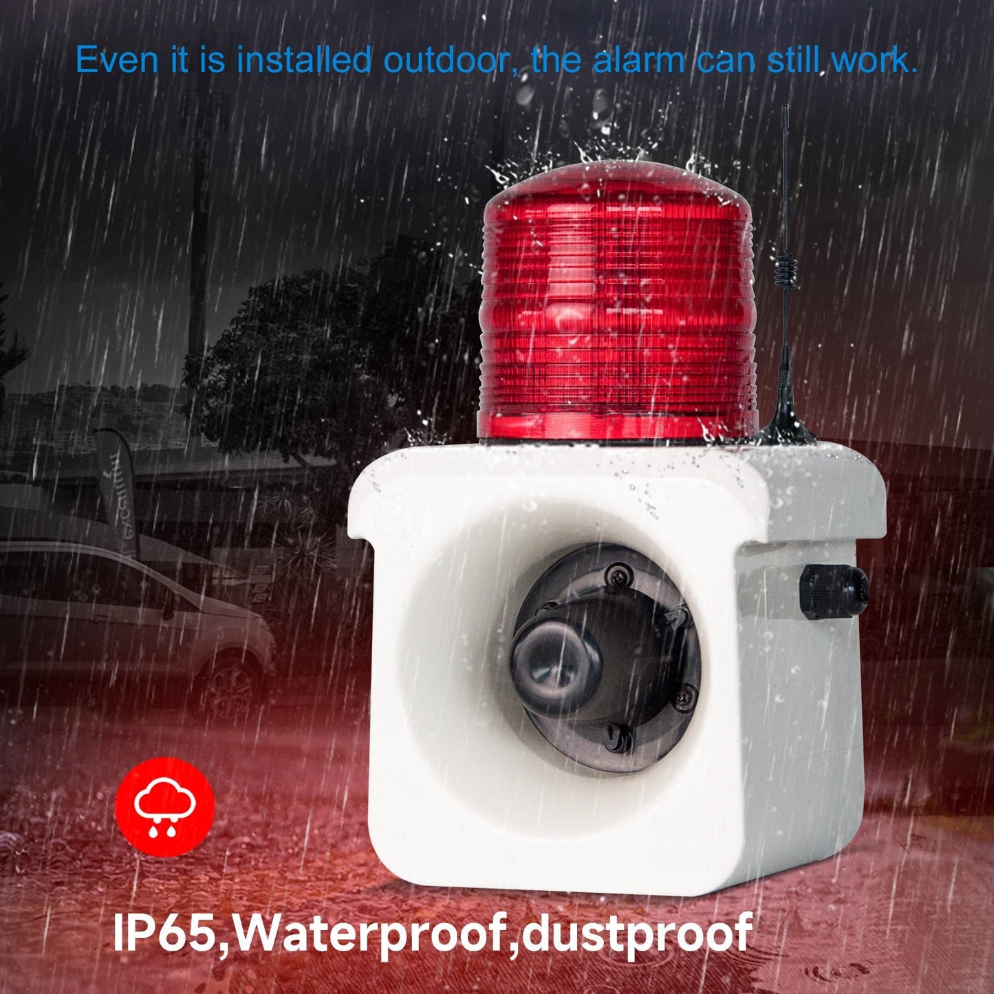 YASONG 500m/0.31mile Wireless Remote Control Siren Alarm One Remote Controls Multiple Sirens LED Strobe Warning Light 120dB Horn Power 15W for Loss Prevetion, Warehouse, Factories SLA-800Y