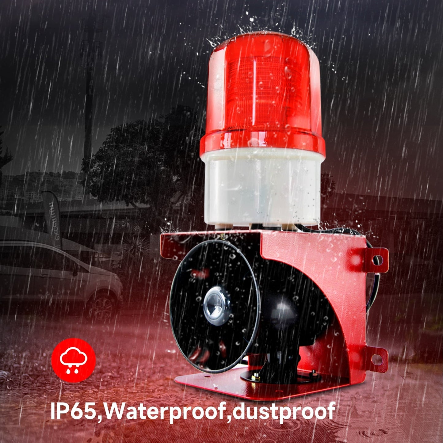 YASONGIndustrial Alarm Siren, LED Strobe Warning Light 110dB Bell Power 23W DC12V SLA-BJ02