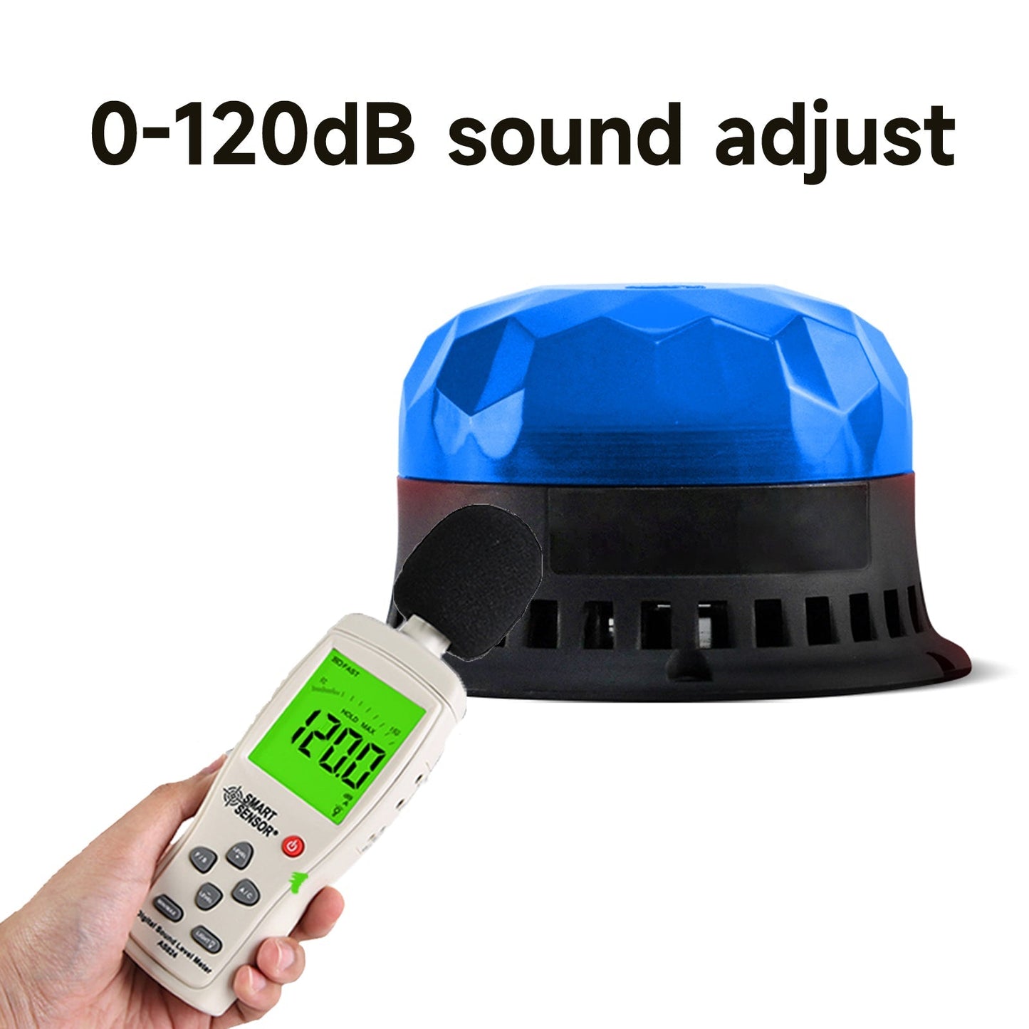 YASONG Beacon Strobe Lights Waterproof LED Siren Warning Light 120dB Loud horn 9 Tones 2 Flashing Mode Magnetic Base for Vehicles Trucks Forklift Workshop Emergency AC100-240V