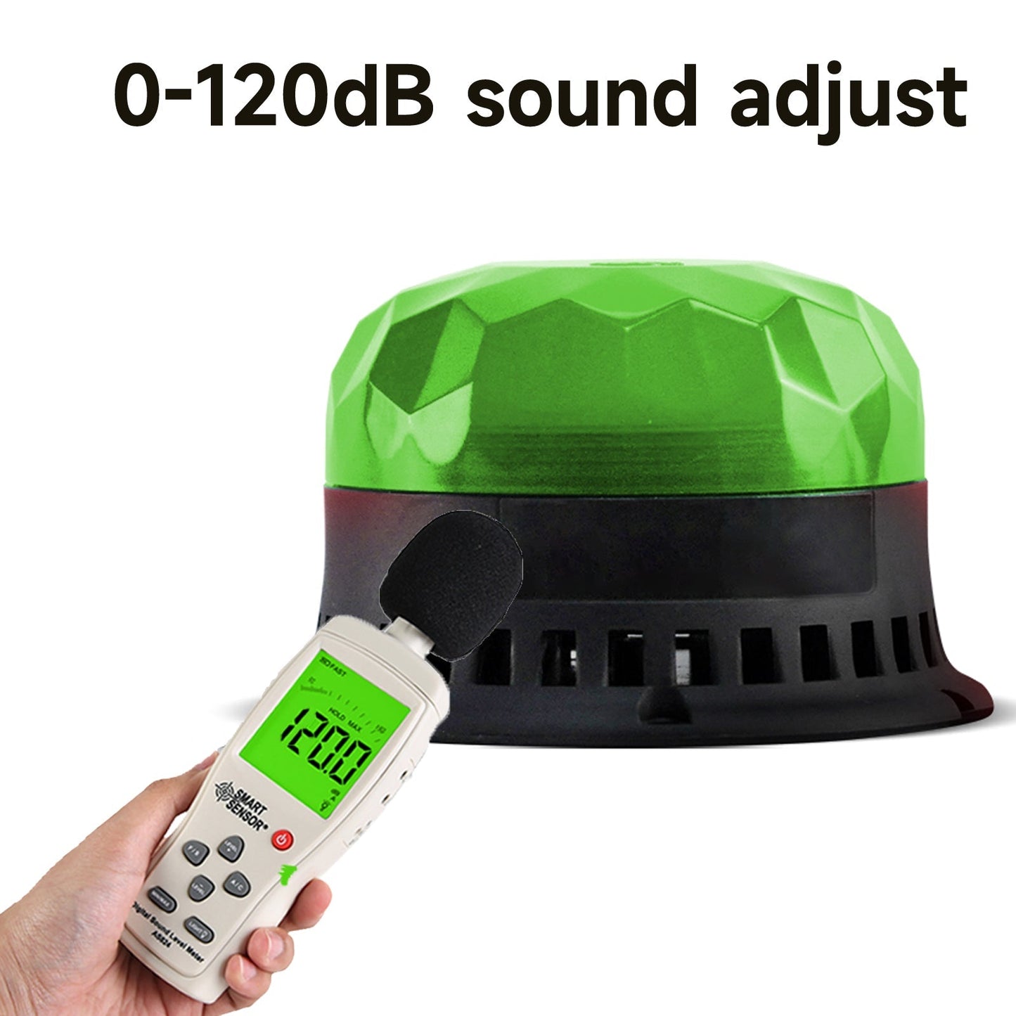 YASONG Beacon Strobe Lights Waterproof LED Siren Warning Light 120dB Loud horn 9 Tones 2 Flashing Mode Magnetic Base for Vehicles Trucks Forklift Workshop Emergency AC100-240V
