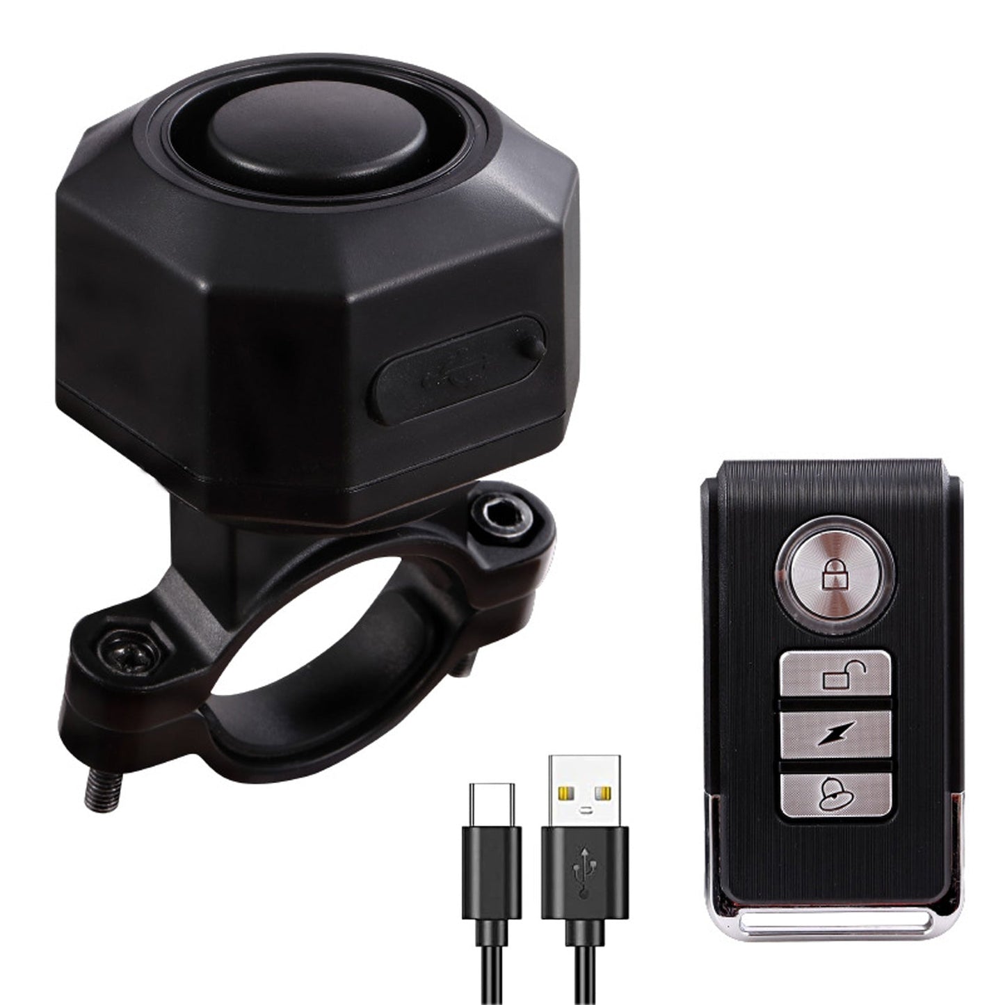 YASONG Bike Alarm USB Rechargeable Ebike Motorcycle Alarm with Remote Motion and Mount 110dB Wireless Bicycle Anti Theft Security Alarm System for Ebike Electric Bike Scooter Car (1 Pack)