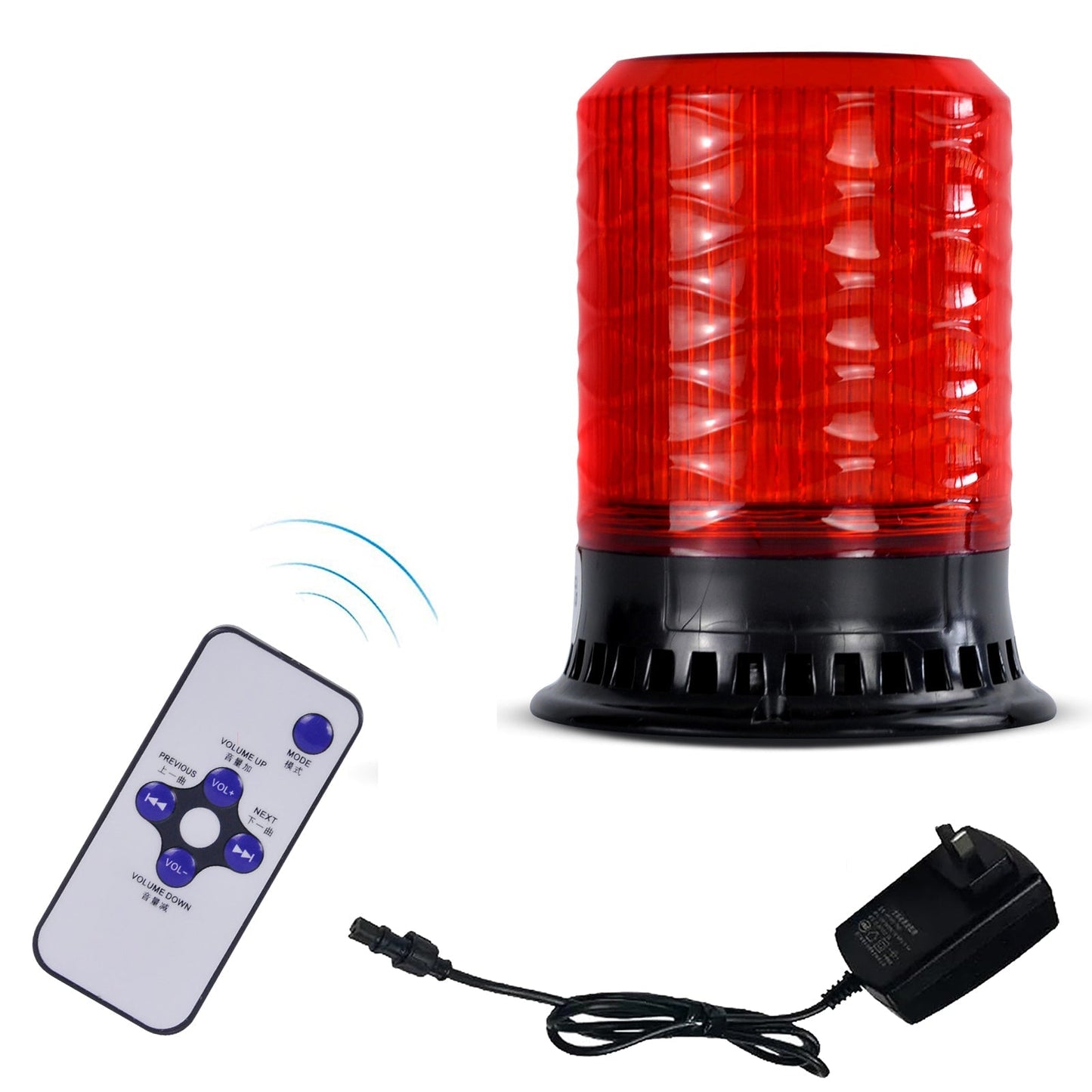 YASONG Beacon Strobe Light 4 Flashing Mode 120dB Horn 9 Tones LED Emergency Lights with Magnet Base for Vehicles, Truck, Car and Workshop AC100V-AC240V