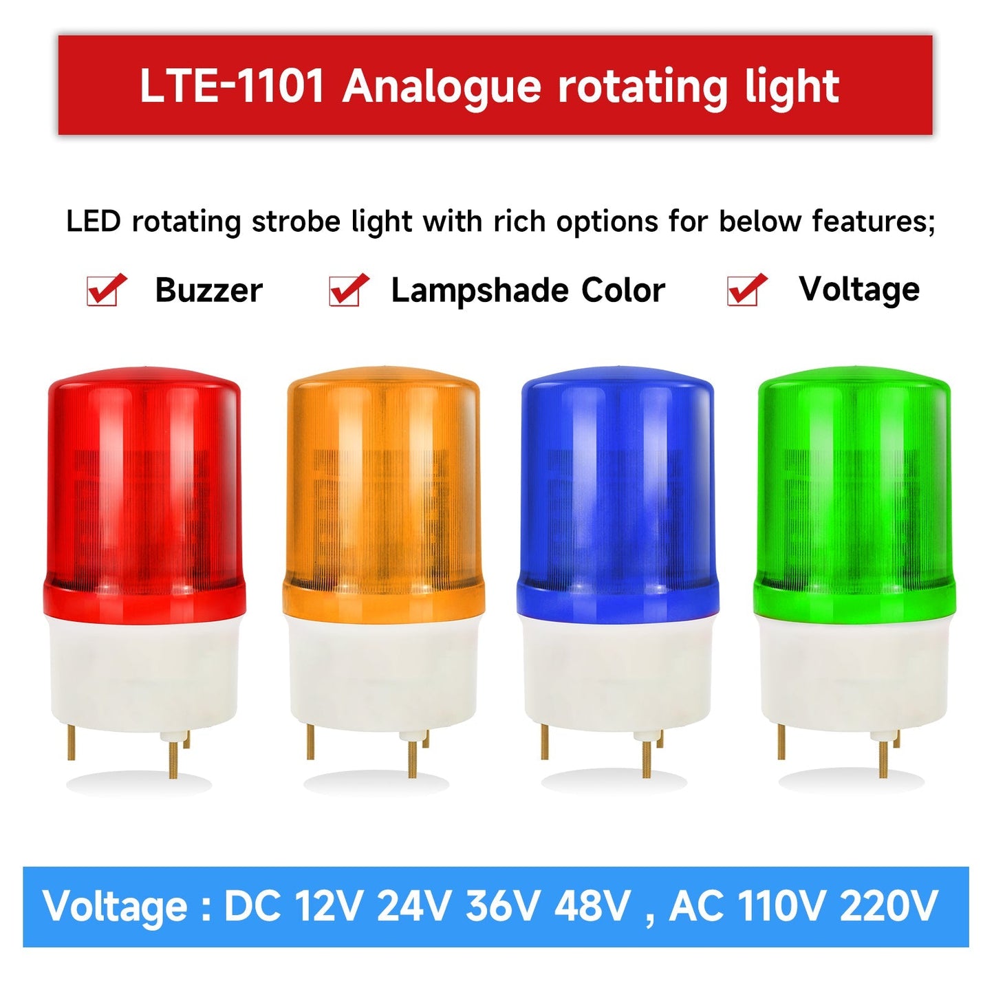 YASONG Industrial Strobe Light Revolving LED Beacon Warning Lights with Sound or No Sound SLA-1101MJ