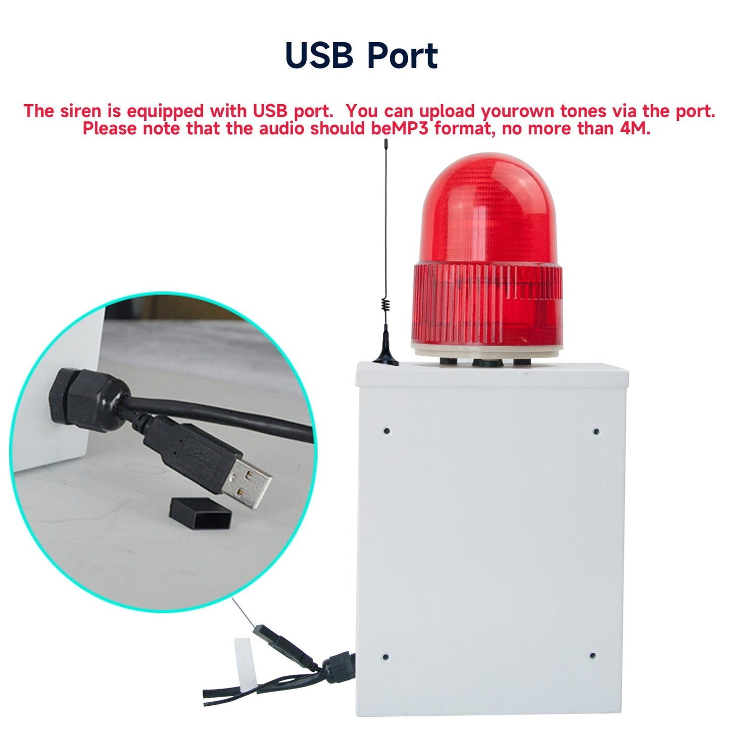 YASONG 500m Wireless Remote Control Siren Alarm Industrial 120dB Horn Strobe Sirens with Adjustable Volume and Tone Security Alarm Systerm for Factories and Ports SLA-B02Y