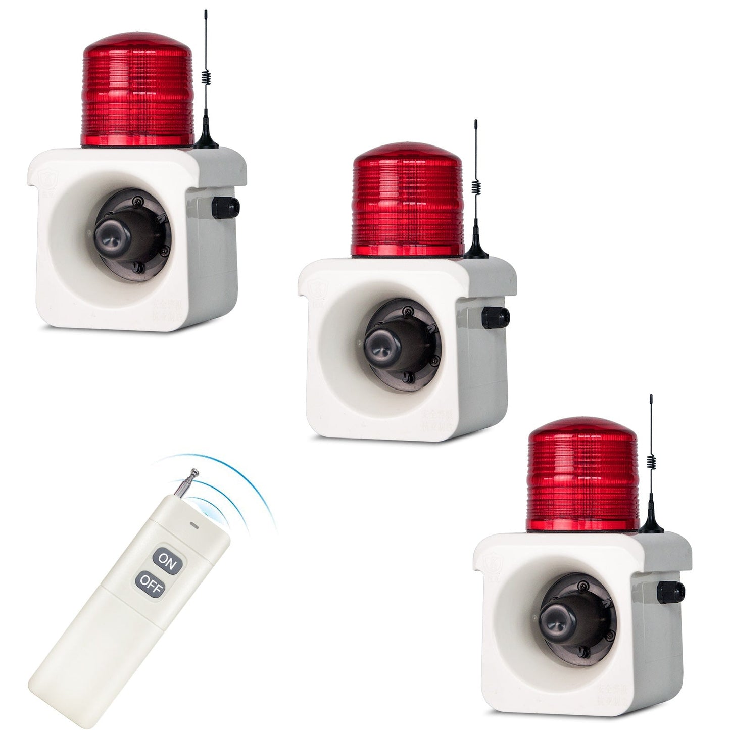 YASONG 500m/0.31mile Wireless Remote Control Siren Alarm One Remote Controls Multiple Sirens LED Strobe Warning Light 120dB Horn Power 15W for Loss Prevetion, Warehouse, Factories SLA-800Y