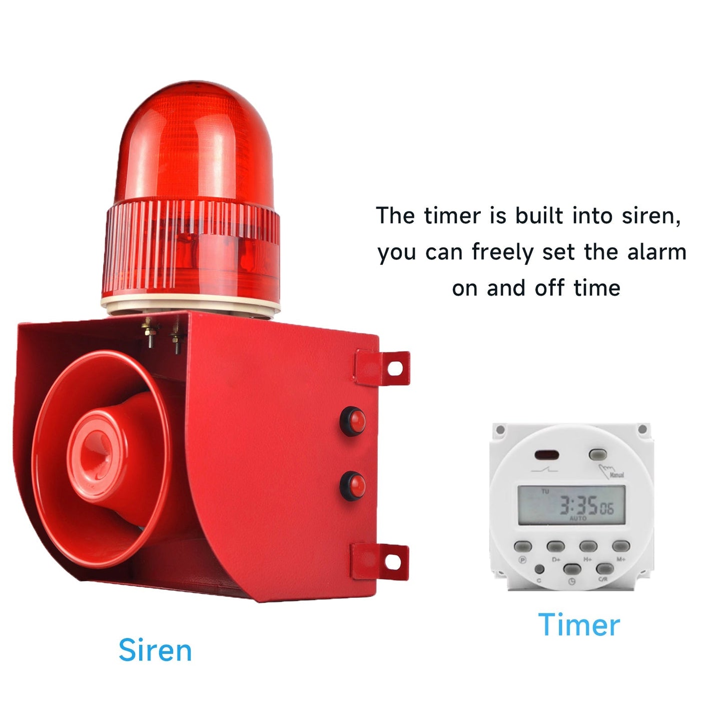 YASONG Security Outdoor ALarm Siren Loud 120 dB IP65 Waterproof Adjustable sound Emergency alarm with timer SLA-01H1