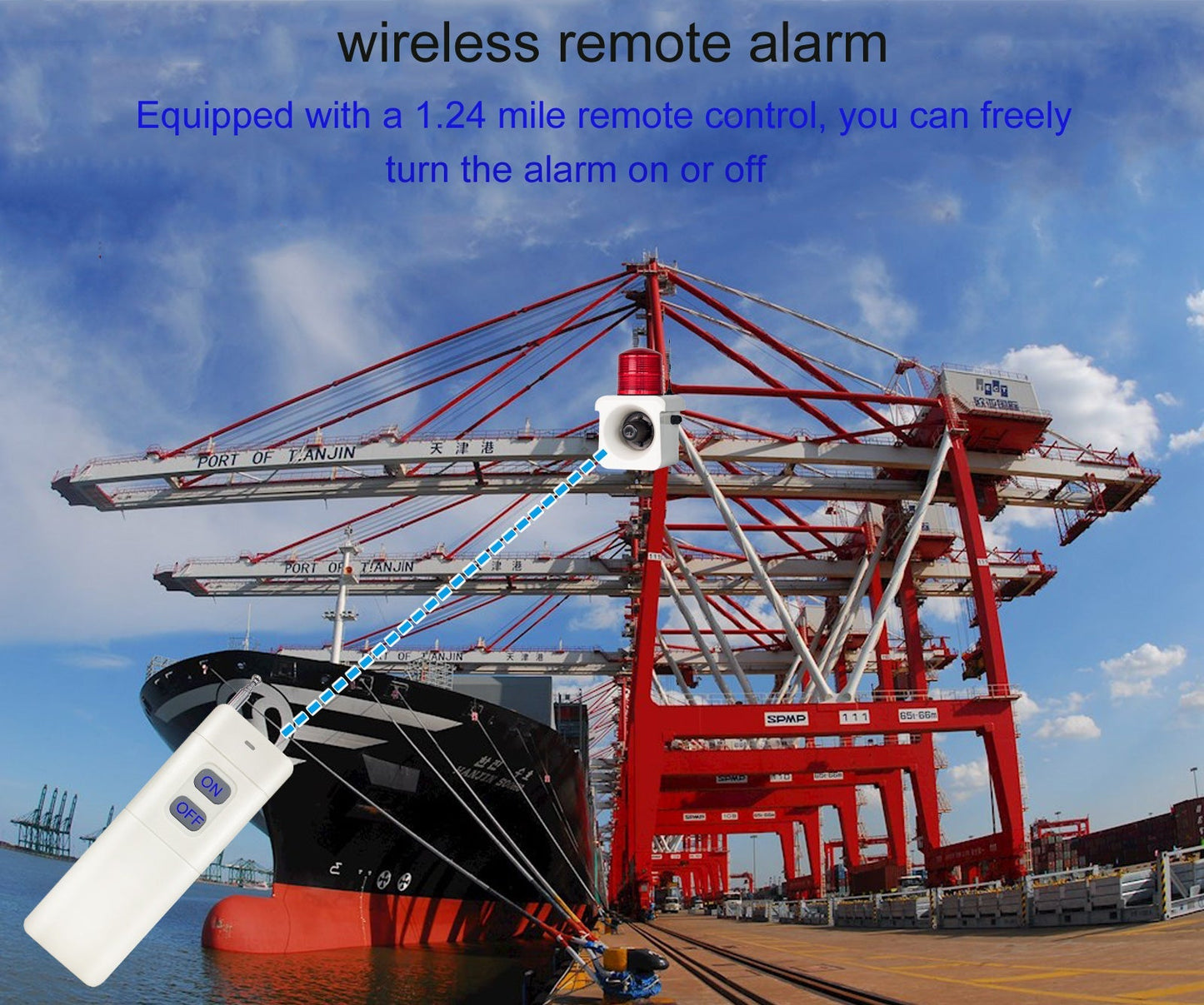 YASONG Wireless Remote Control 2000m/1.24mile(No Wall) Control Siren Turn On or Turn Off One Remote Control up to 15 Alarms