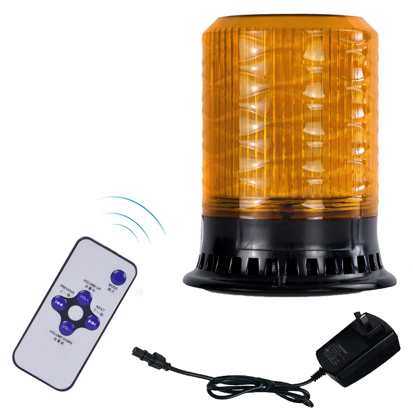 YASONG Beacon Strobe Light 4 Flashing Mode 120dB Horn 9 Tones LED Emergency Lights with Magnet Base for Vehicles, Truck, Car and Workshop AC100V-AC240V