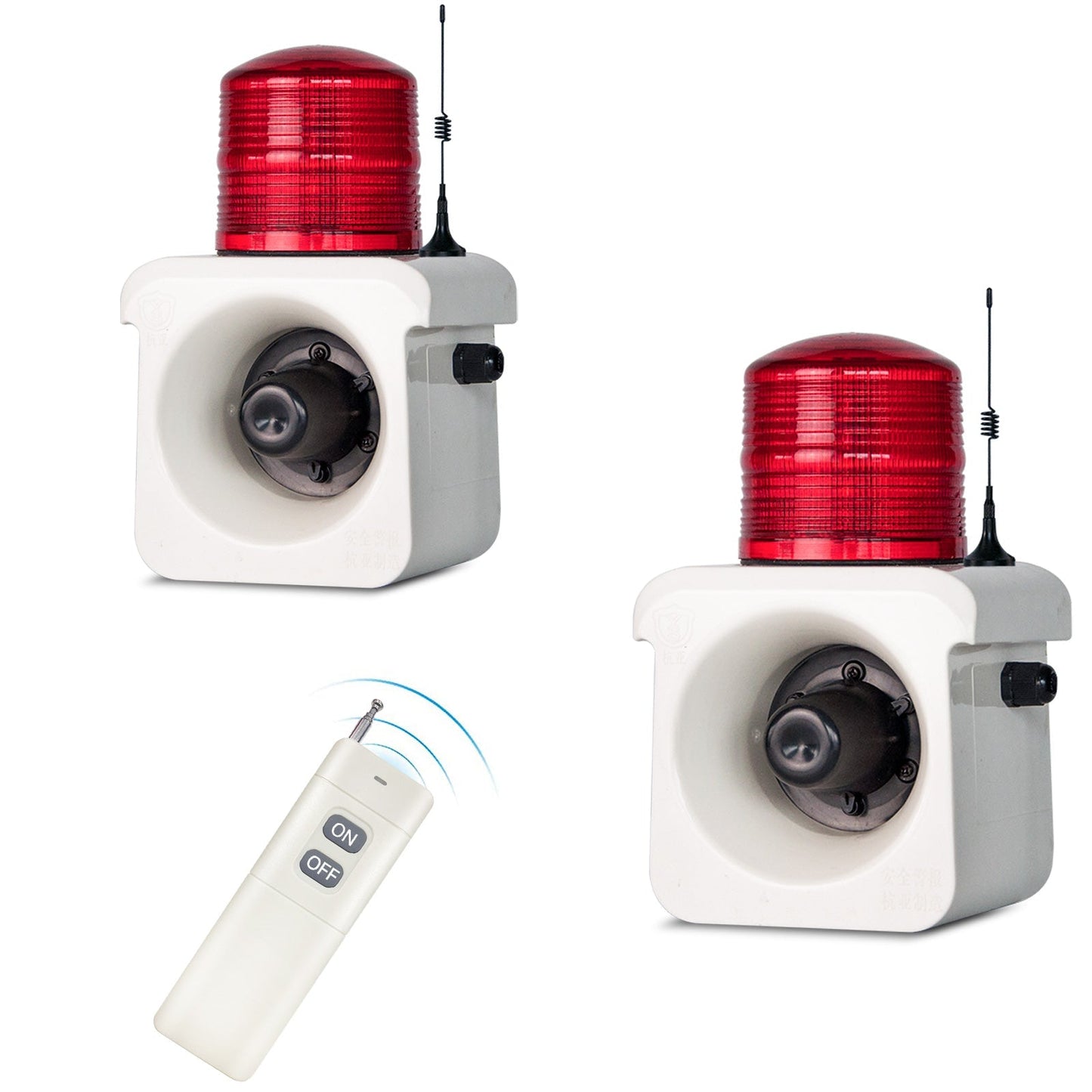 YASONG 500m/0.31mile Wireless Remote Control Siren Alarm One Remote Controls Multiple Sirens LED Strobe Warning Light 120dB Horn Power 15W for Loss Prevetion, Warehouse, Factories SLA-800Y