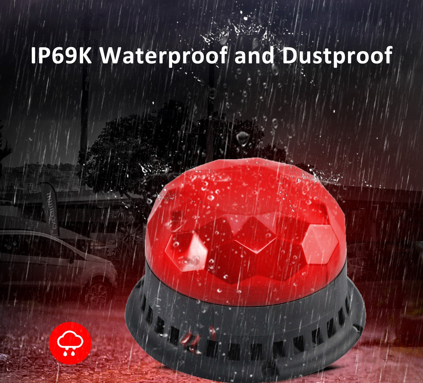 YASONG Beacon Strobe Lights Waterproof LED Siren Warning Light 120dB Loud horn 9 Tones 2 Flashing Mode Magnetic Base for Vehicles Trucks Forklift Workshop Emergency AC100-240V