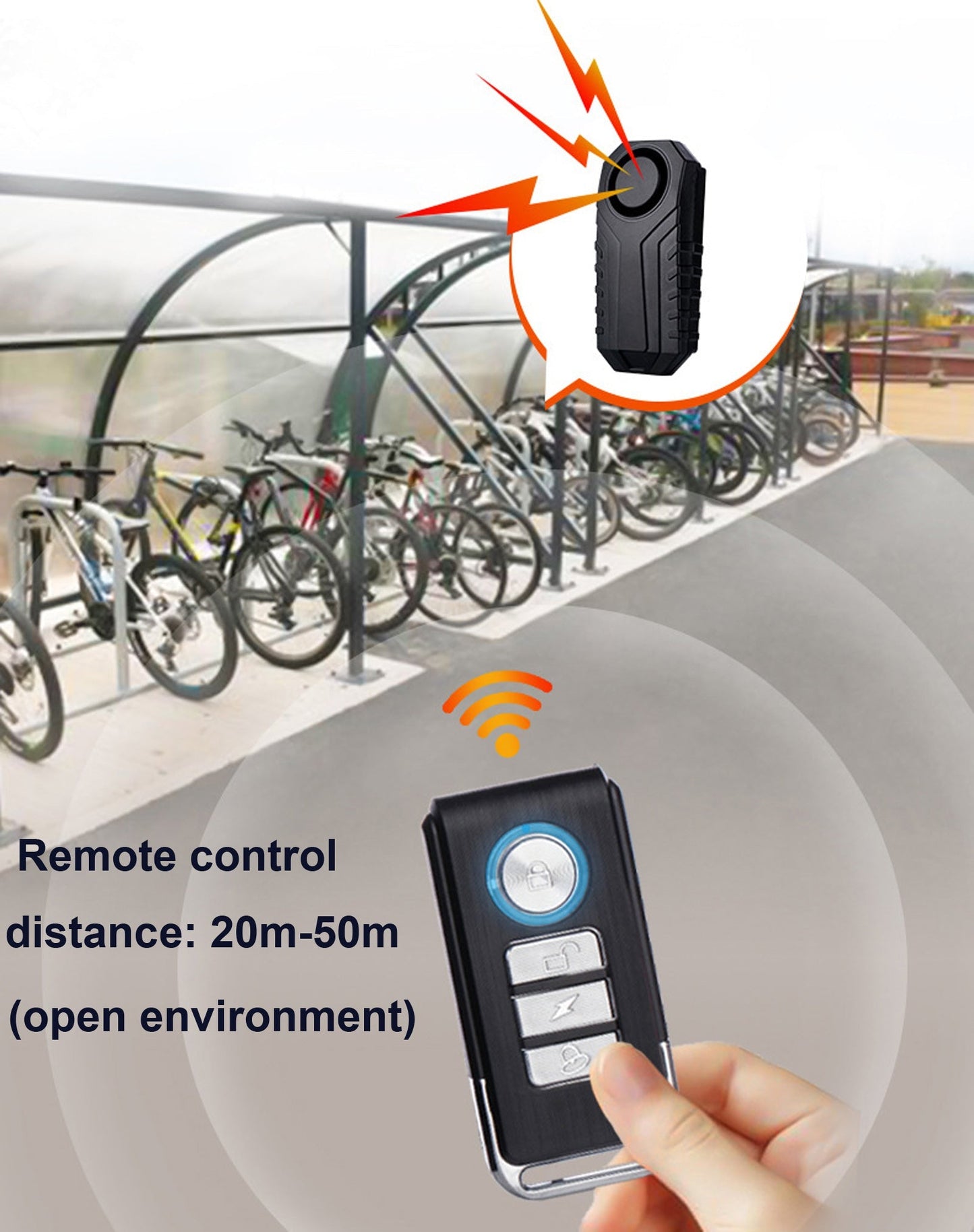 YASONG Bike Alarm with Remote Waterproof Motorcycle Alarm 113dB Loud Anti Theft Bicycle Alarm Wireless Vibration Vehicle Security Alarm System 2 Pack
