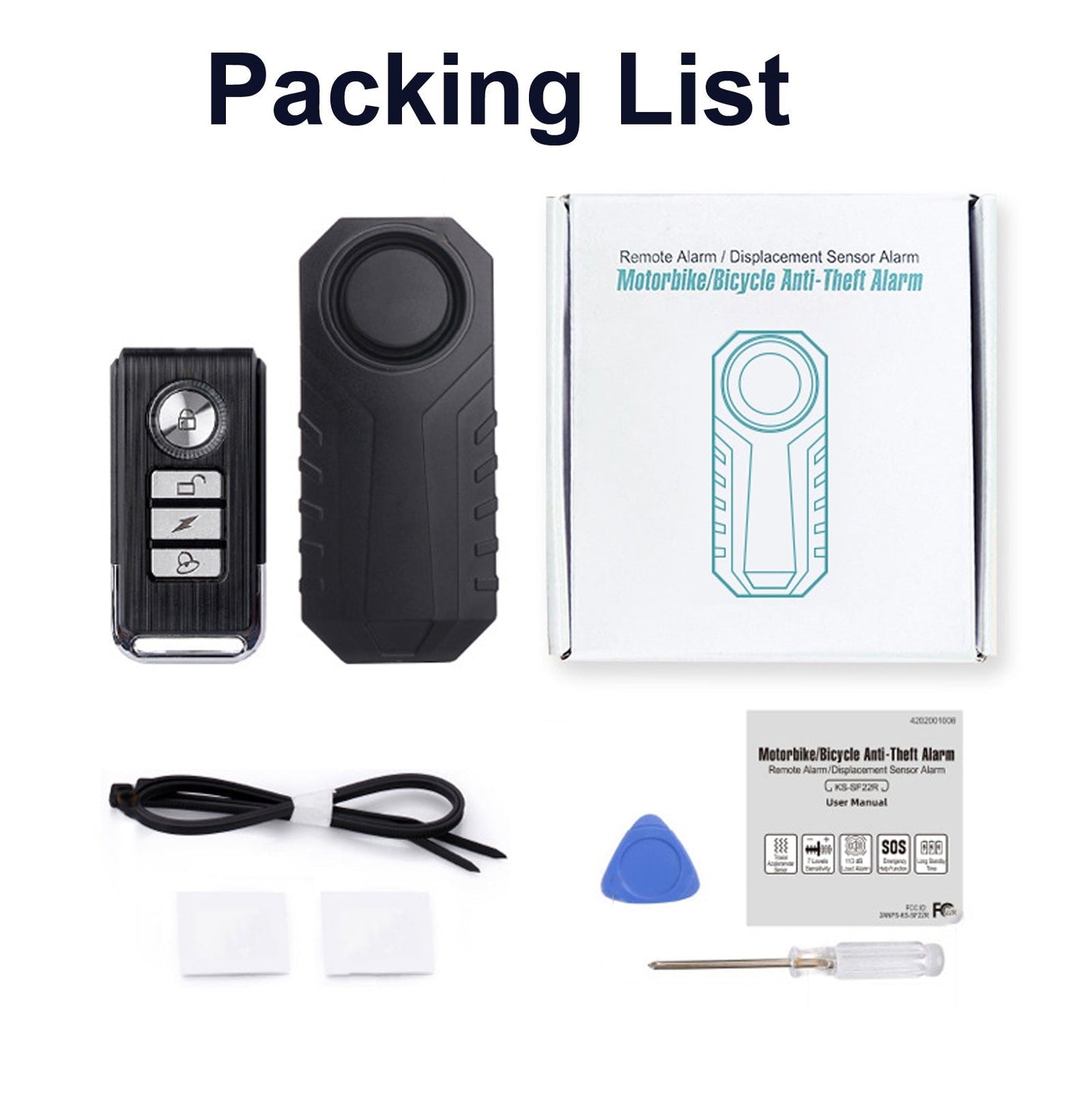 YASONG Bike Alarm with Remote Waterproof Motorcycle Alarm 113dB Loud Anti Theft Bicycle Alarm Wireless Vibration Vehicle Security Alarm System 2 Pack