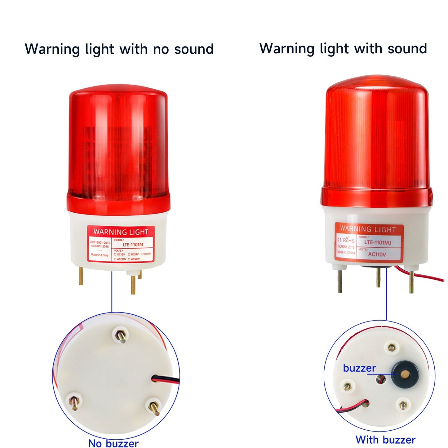 YASONG Industrial Strobe Light Revolving LED Beacon Warning Lights with Sound or No Sound SLA-1101MJ