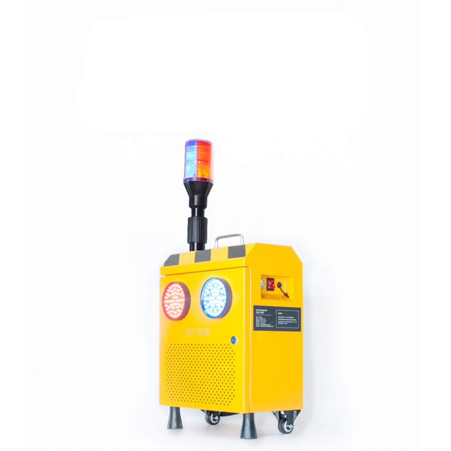YASONG Traffic Emergency Work Light Portable Highway Maintenance Signal Alarm - 130dB Speaker, Red & Blue Strobe, 20AH Battery - Voice Prompt Horn Road Work Ahead Siren(SLA-S001)