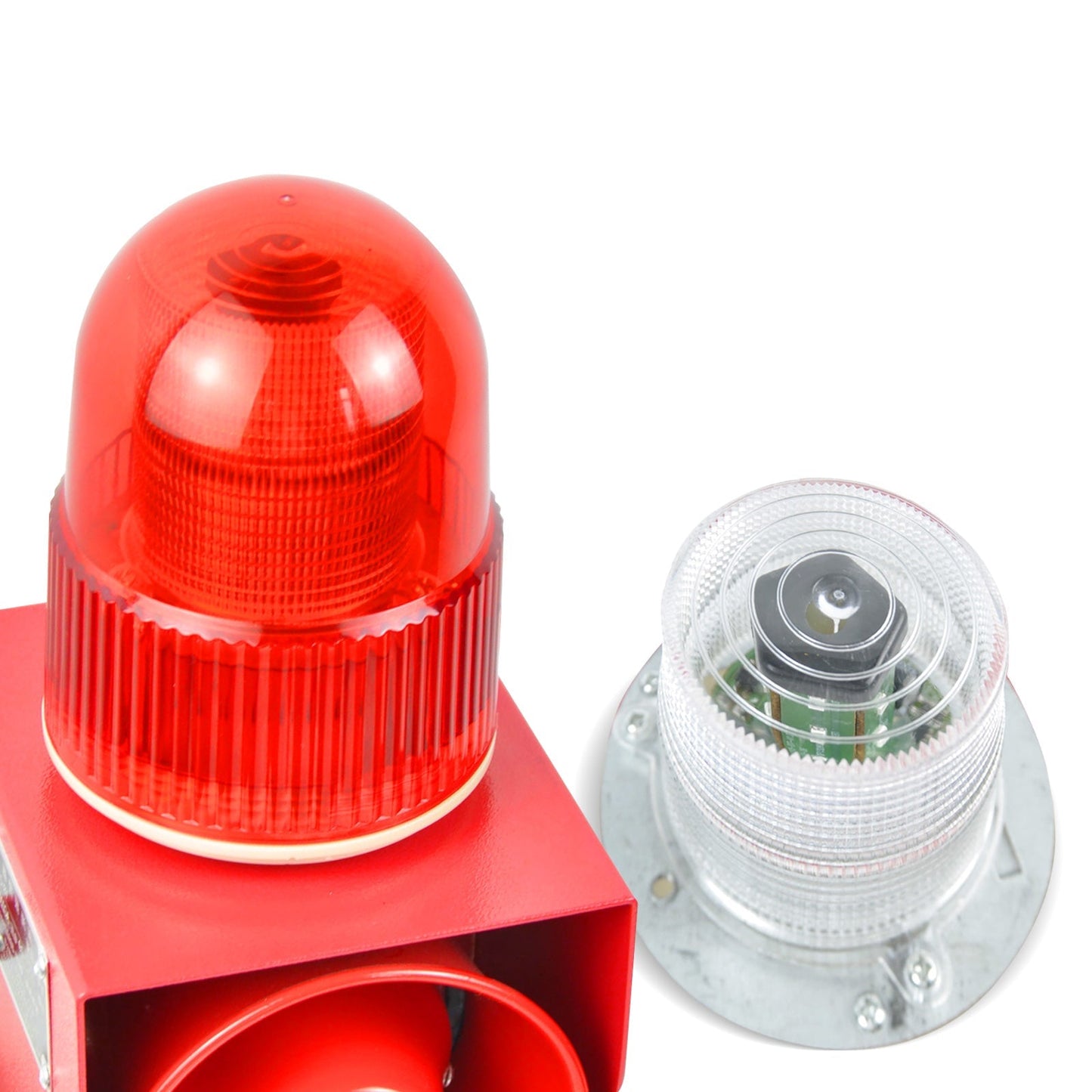 YASONG SLA-01W Motion Sensor & Detector Alarm Siren Waterproof LED Strobe Warning Light Siren with 120dB Horn Power 25W for Factories, Warehouses and Docks