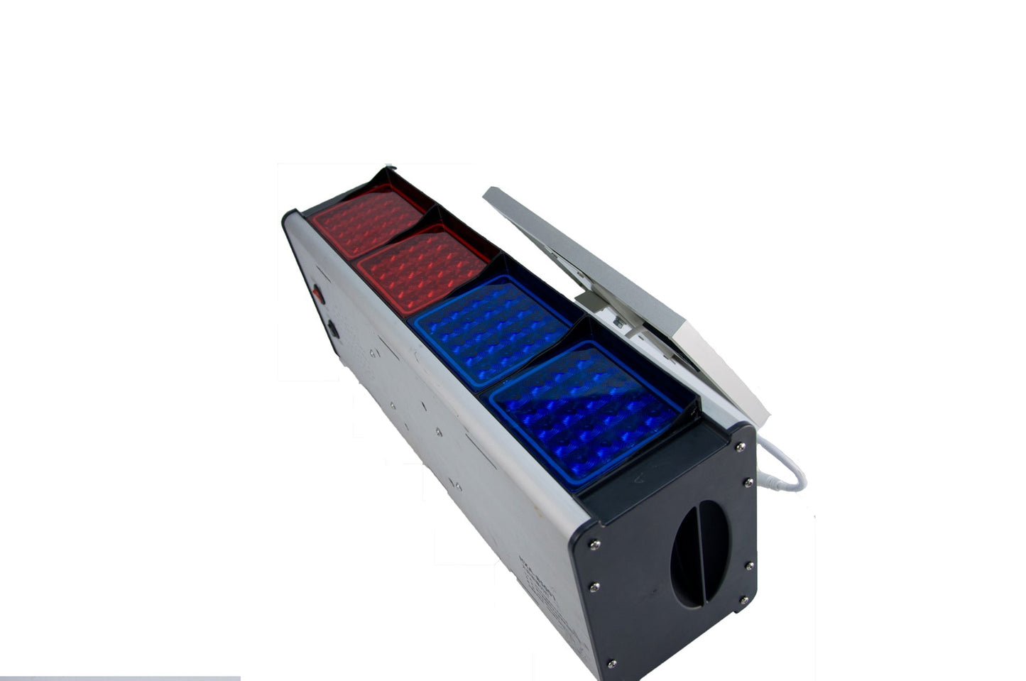 YASONG Solar Motion Detection Strobe Light Warning Light IP65 Waterproof 120dB LED Red and Blue Double-sided Flashing Lights Motion Sensor Alarm Siren for Traffic, Road Construction, Farm, Yard