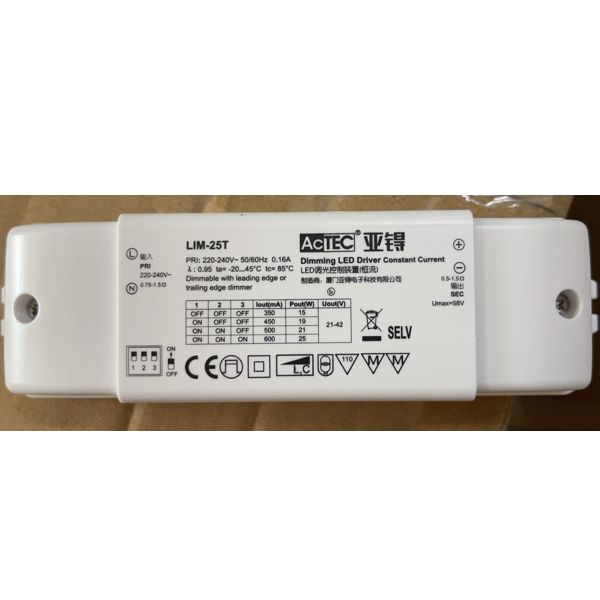 Actech LIm 25T 0.16A 25W Dimming Led Constant Current Driver x2Pcs