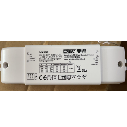 Actech LIm 25T 0.16A 25W Dimming Led Constant Current Driver x2Pcs