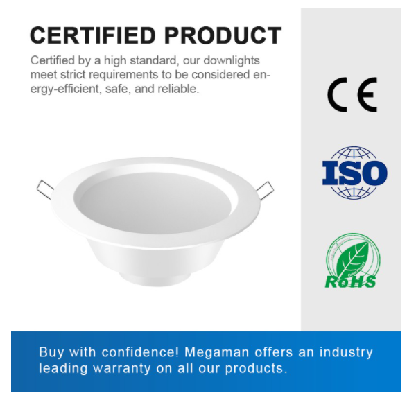 Megaman LED Slim Ceiling Downlight Lamp SIENA 8" R200 27W 6500K 90D x12Pcs - DelightLighting