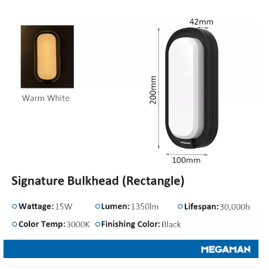 MEGAMAN Signature Bulkhead LED Surface Wall Lamp/Light x10Pcs - DelightLighting