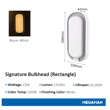 MEGAMAN Signature Bulkhead LED Surface Wall Lamp/Light x10Pcs - DelightLighting