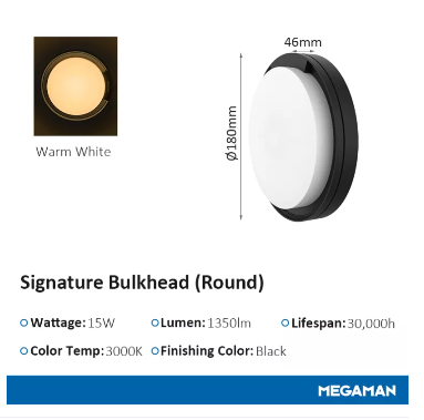 MEGAMAN Signature Bulkhead LED Surface Wall Lamp/Light x10Pcs - DelightLighting