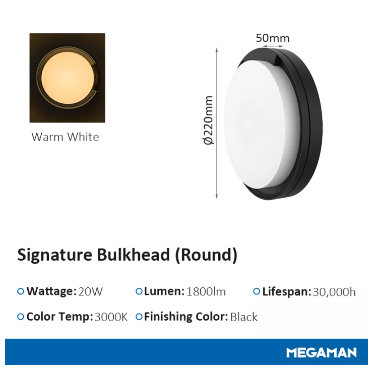 MEGAMAN Signature Bulkhead LED Surface Wall Lamp/Light x10Pcs - DelightLighting