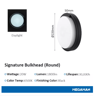 MEGAMAN Signature Bulkhead LED Surface Wall Lamp/Light x10Pcs - DelightLighting