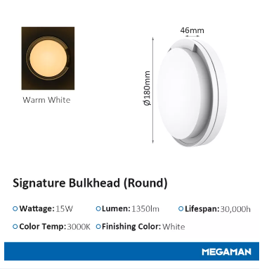 MEGAMAN Signature Bulkhead LED Surface Wall Lamp/Light x10Pcs - DelightLighting