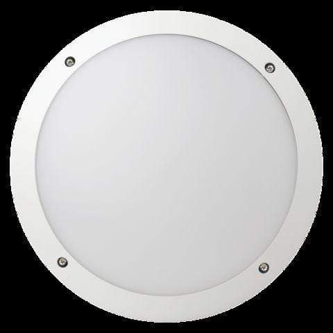 MEGAMAN Industrial 3000K / WHITE MEGAMAN F51100SM Fonda Outdoor Round Integrated Wall Light Bulkhead 10.5W