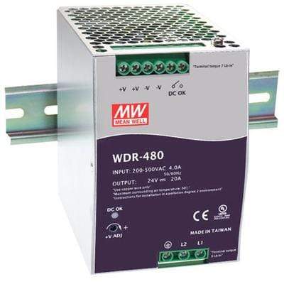 S7 Ballast /Drivers 480W / 24V MEANWELL WDR Series Rail Mount Power Supply