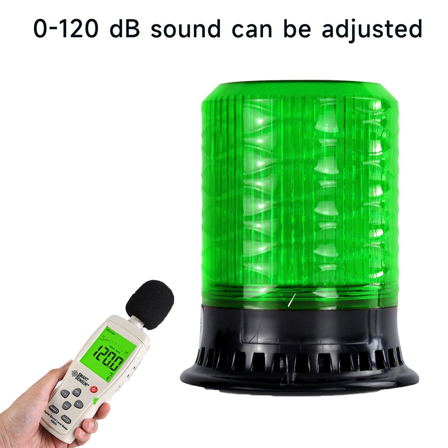 YASONG LED Strobe Lights 120dB Horn 9 Tones 4 Flash Modes Adjustable Waterproof Warning Beacon Flashing Light for Vehicles, Truck, Forklift, Workshop DC12V/24V SLA-090