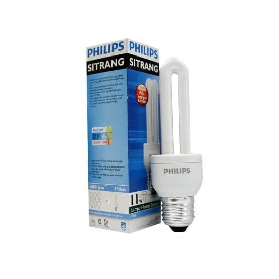 PHILIPS Sitrang AU4 7421 E27 6500K CFL Entry Stick Bulbx4Pcs