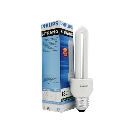 PHILIPS Sitrang AU4 7421 E27 6500K CFL Entry Stick Bulbx4Pcs