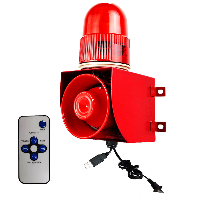 YASONG Motion Sensor Alarm Siren Timed Waterproof Motion Detector Siren System with 120dB Horn Adjustable Volume Tone for Warehouse Factory Tunnel Mine