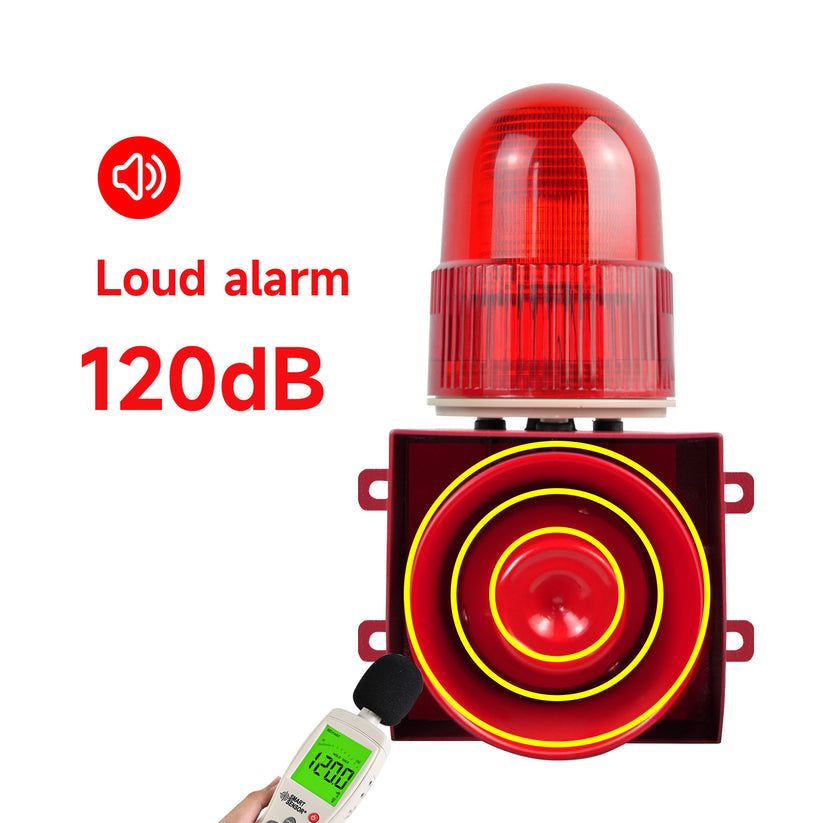 YASONG Motion Sensor Alarm Siren Timed Waterproof Motion Detector Siren System with 120dB Horn Adjustable Volume Tone for Warehouse Factory Tunnel Mine