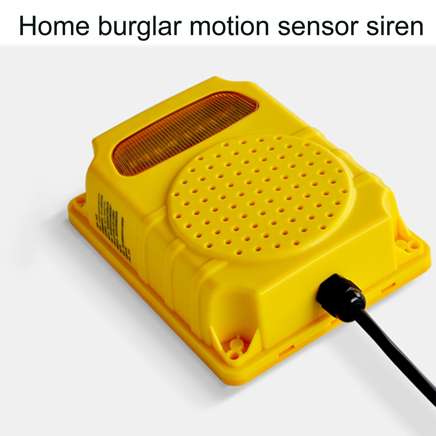 YASONG Motion Sensor Alarm Siren Waterproof Yellow Motion Detector Siren with 120 Decibel Horn 9 Tone Adjustable alarm system for Home Security, Factories, Warehouses, Home and Docks, AC100-240V