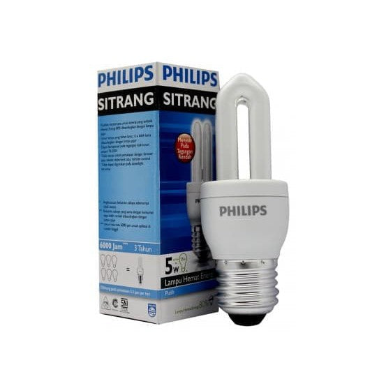 PHILIPS Sitrang AU4 7421 E27 6500K CFL Entry Stick Bulbx4Pcs