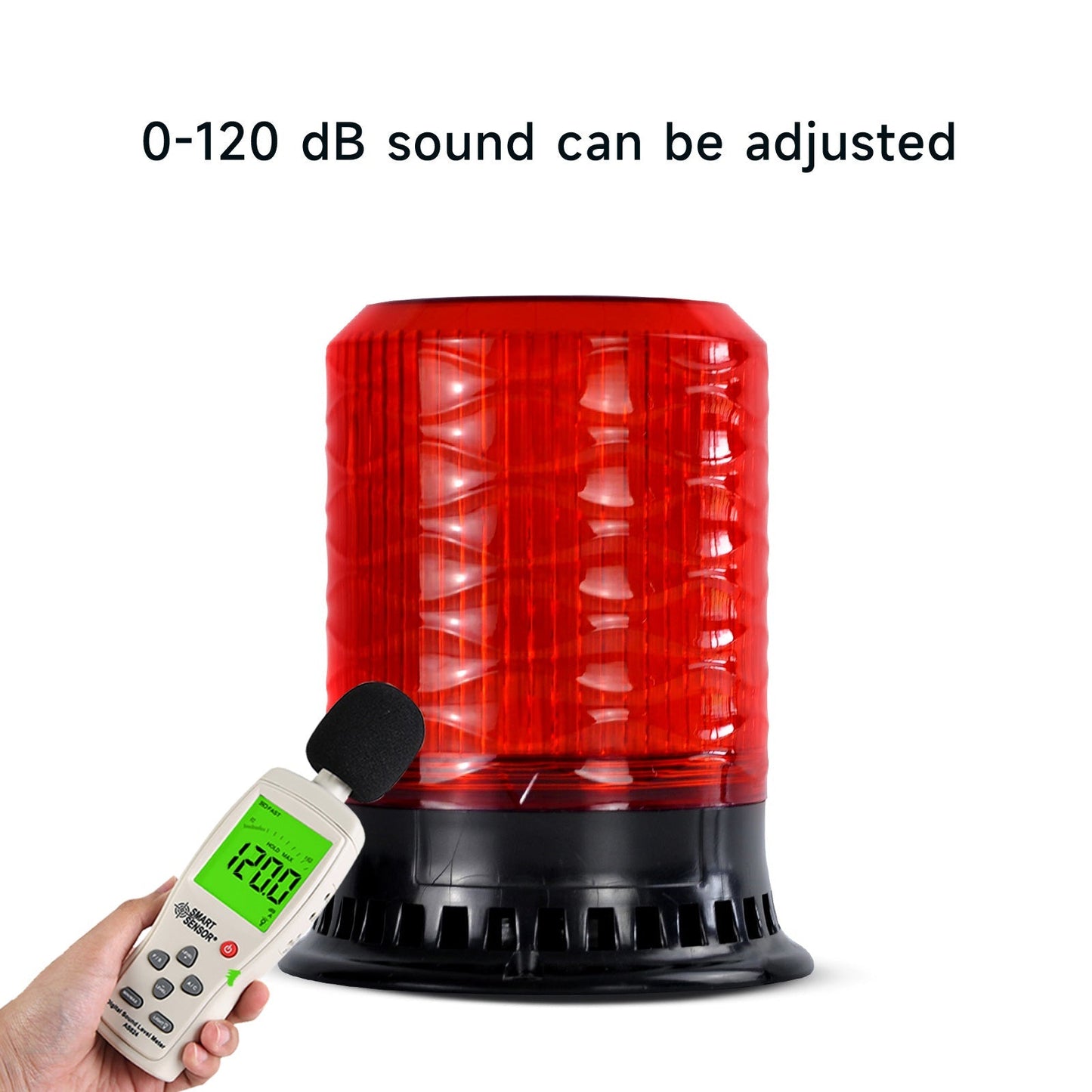 YASONG LED Strobe Lights 120dB Horn 9 Tones 4 Flash Modes Adjustable Waterproof Warning Beacon Flashing Light for Vehicles, Truck, Forklift, Workshop DC12V/24V SLA-090