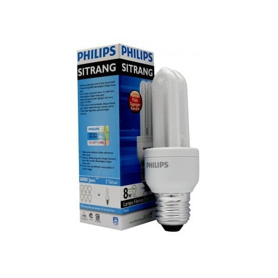 PHILIPS Sitrang AU4 7421 E27 6500K CFL Entry Stick Bulbx4Pcs