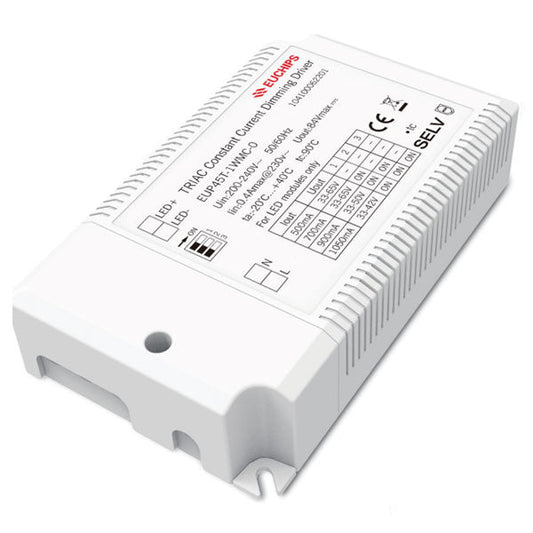 Euchips 45W 500/700/900/1050mA*1ch Constant Current LED Driver EUP45T-1WMC-0 x50Pcs - DelightLighting