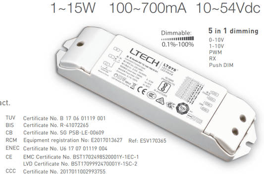 [China] LTECH AD-E1A1 series CC 0/1-10V Push DIM Dimmable Driver x30Pcs - DelightLighting