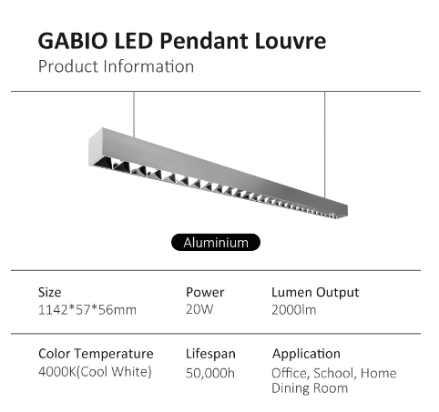 MEGAMAN GABIO LED Pendant Louvre x6Pcs - DelightLighting