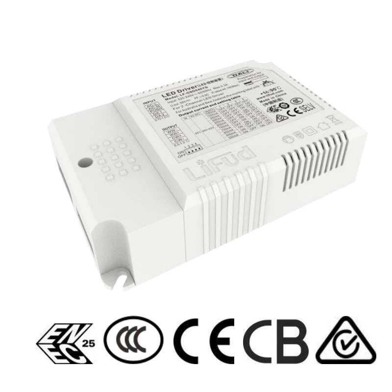 Lifud LF-GSD040YG DALI DT8 Tunable White & Flicker-Free LED Constant Current Driver with a DIP Switch x48Pcs - DelightLighting