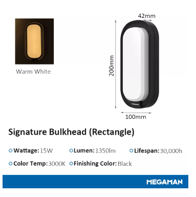 MEGAMAN Signature Bulkhead LED Surface Wall Lamp/Light x20Pcs - DelightLighting