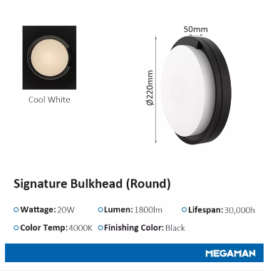 MEGAMAN Signature Bulkhead LED Surface Wall Lamp/Light x10Pcs - DelightLighting