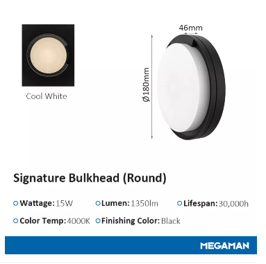 MEGAMAN Signature Bulkhead LED Surface Wall Lamp/Light x20Pcs - DelightLighting
